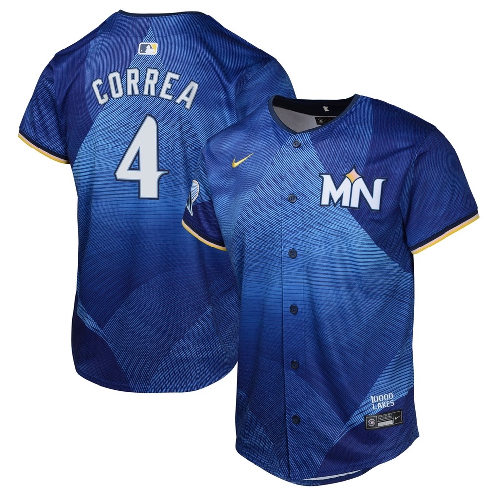 Nike MINNESOTA BOYS BLUE CITY CONNECT LIMITED BLANK BASEBALL JERSEY Size M 10/12